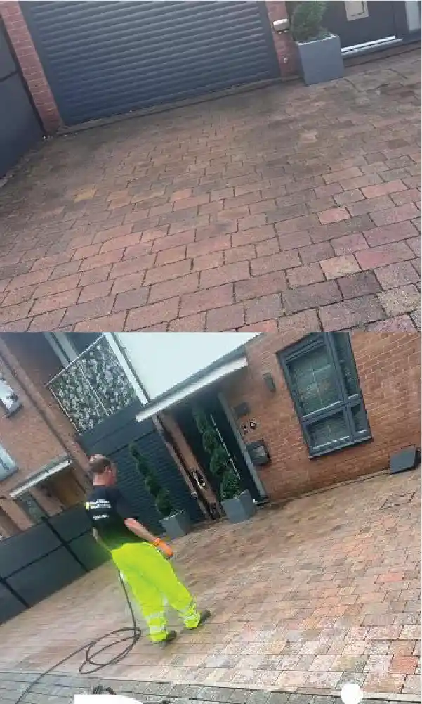 brick drive cleaning during